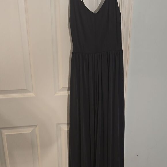 Karlie Black Jumpsuit with Spaghetti Straps and Wide Leg Pants - Picture 3 of 5